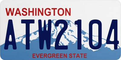 WA license plate ATW2104