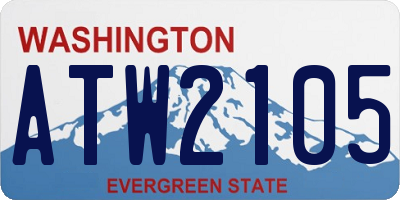 WA license plate ATW2105