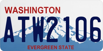 WA license plate ATW2106