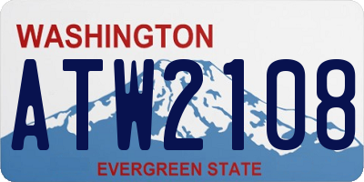 WA license plate ATW2108