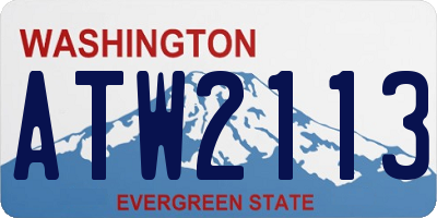 WA license plate ATW2113