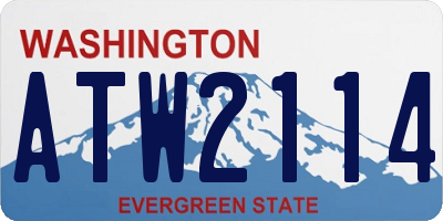 WA license plate ATW2114