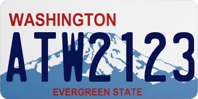 WA license plate ATW2123