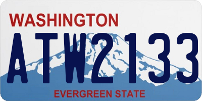 WA license plate ATW2133
