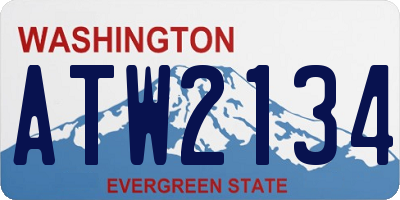 WA license plate ATW2134