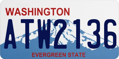 WA license plate ATW2136