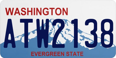 WA license plate ATW2138