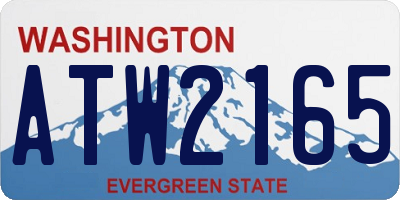WA license plate ATW2165