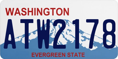 WA license plate ATW2178