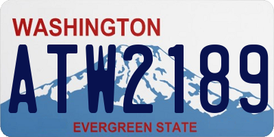WA license plate ATW2189