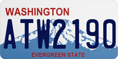 WA license plate ATW2190