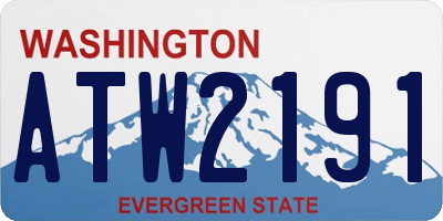 WA license plate ATW2191