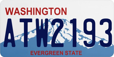 WA license plate ATW2193