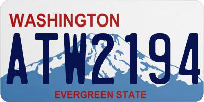 WA license plate ATW2194