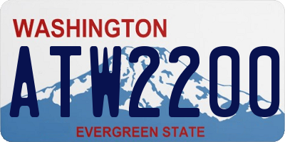 WA license plate ATW2200