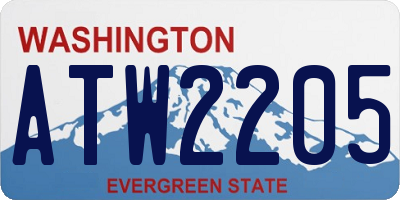 WA license plate ATW2205