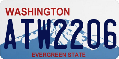 WA license plate ATW2206