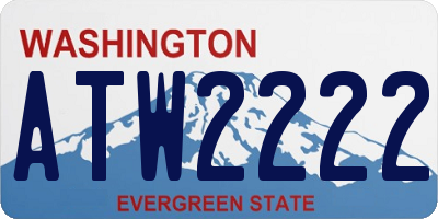 WA license plate ATW2222