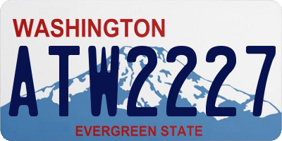 WA license plate ATW2227