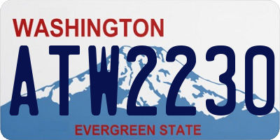 WA license plate ATW2230
