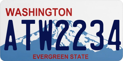 WA license plate ATW2234