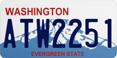 WA license plate ATW2251