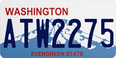 WA license plate ATW2275