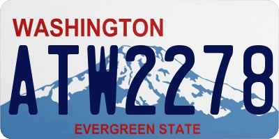 WA license plate ATW2278