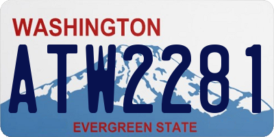 WA license plate ATW2281