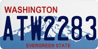 WA license plate ATW2283