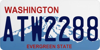 WA license plate ATW2288