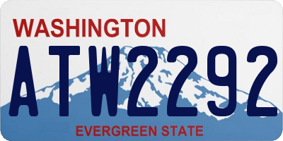 WA license plate ATW2292