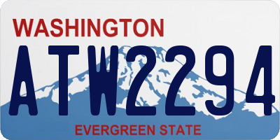 WA license plate ATW2294