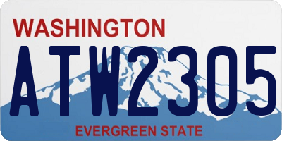 WA license plate ATW2305