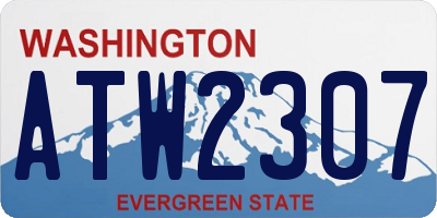 WA license plate ATW2307
