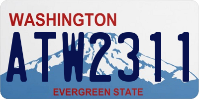 WA license plate ATW2311