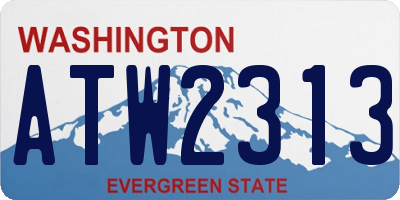 WA license plate ATW2313