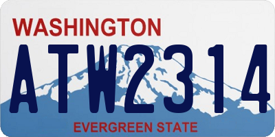WA license plate ATW2314