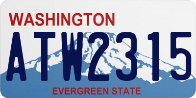 WA license plate ATW2315