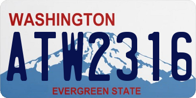 WA license plate ATW2316