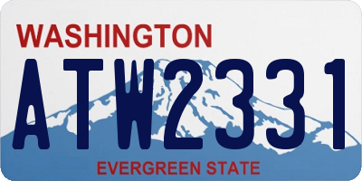 WA license plate ATW2331