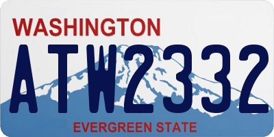 WA license plate ATW2332
