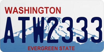 WA license plate ATW2333