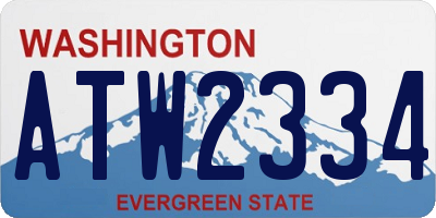 WA license plate ATW2334