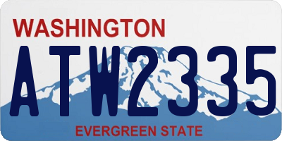 WA license plate ATW2335