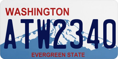 WA license plate ATW2340
