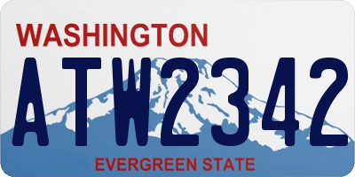 WA license plate ATW2342
