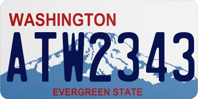 WA license plate ATW2343