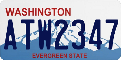 WA license plate ATW2347
