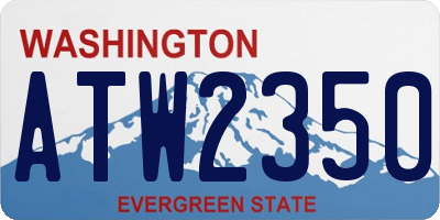 WA license plate ATW2350